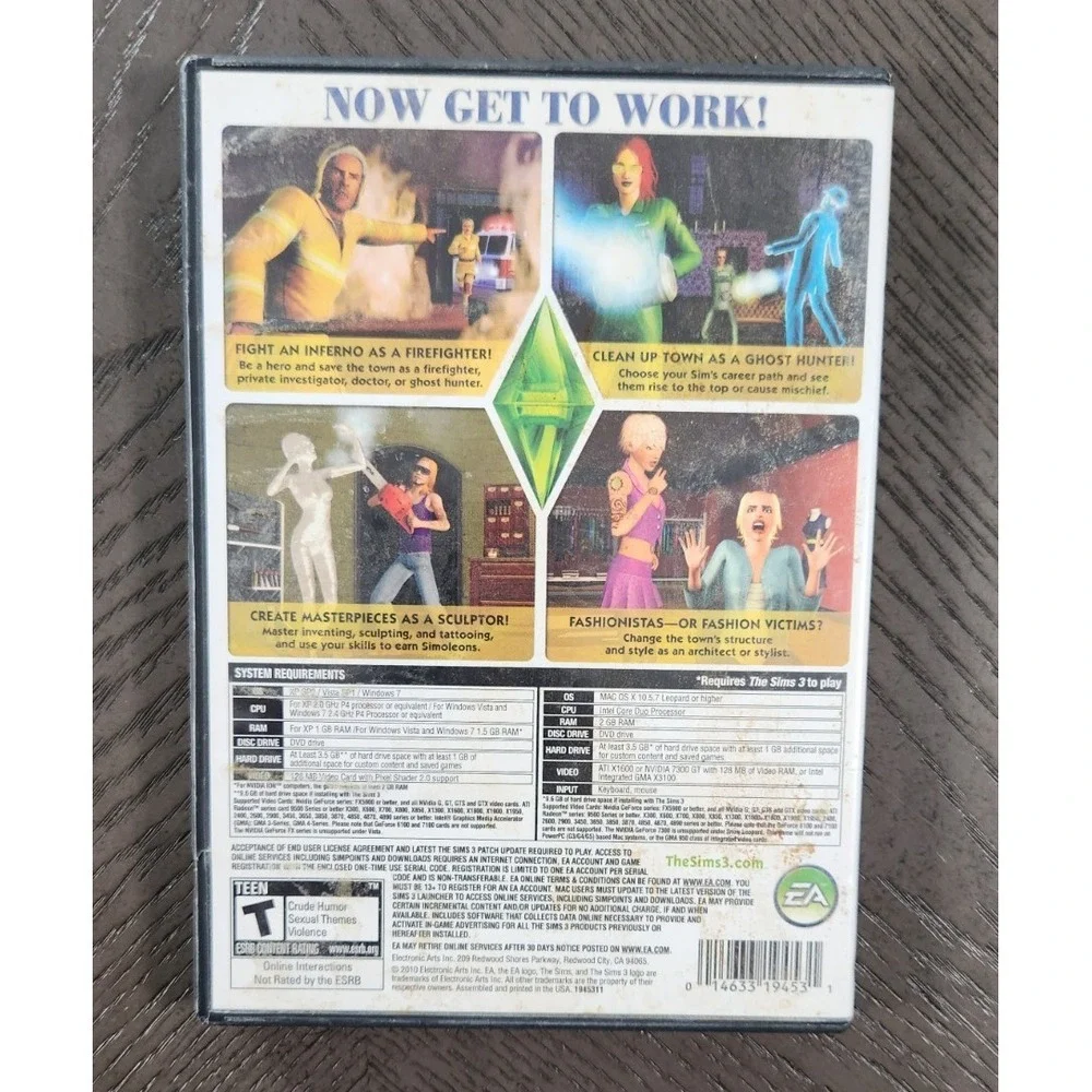 The Sims 3 Ambitions Expansion Pack PC Game Disc